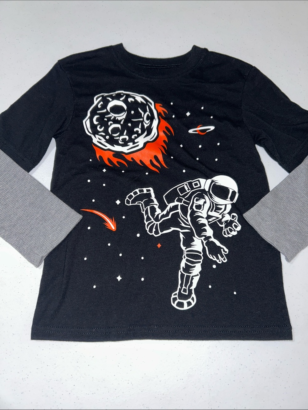 365 Garanimals Boy’s Long Sleeve Space Graphic T-Shirt Size 5